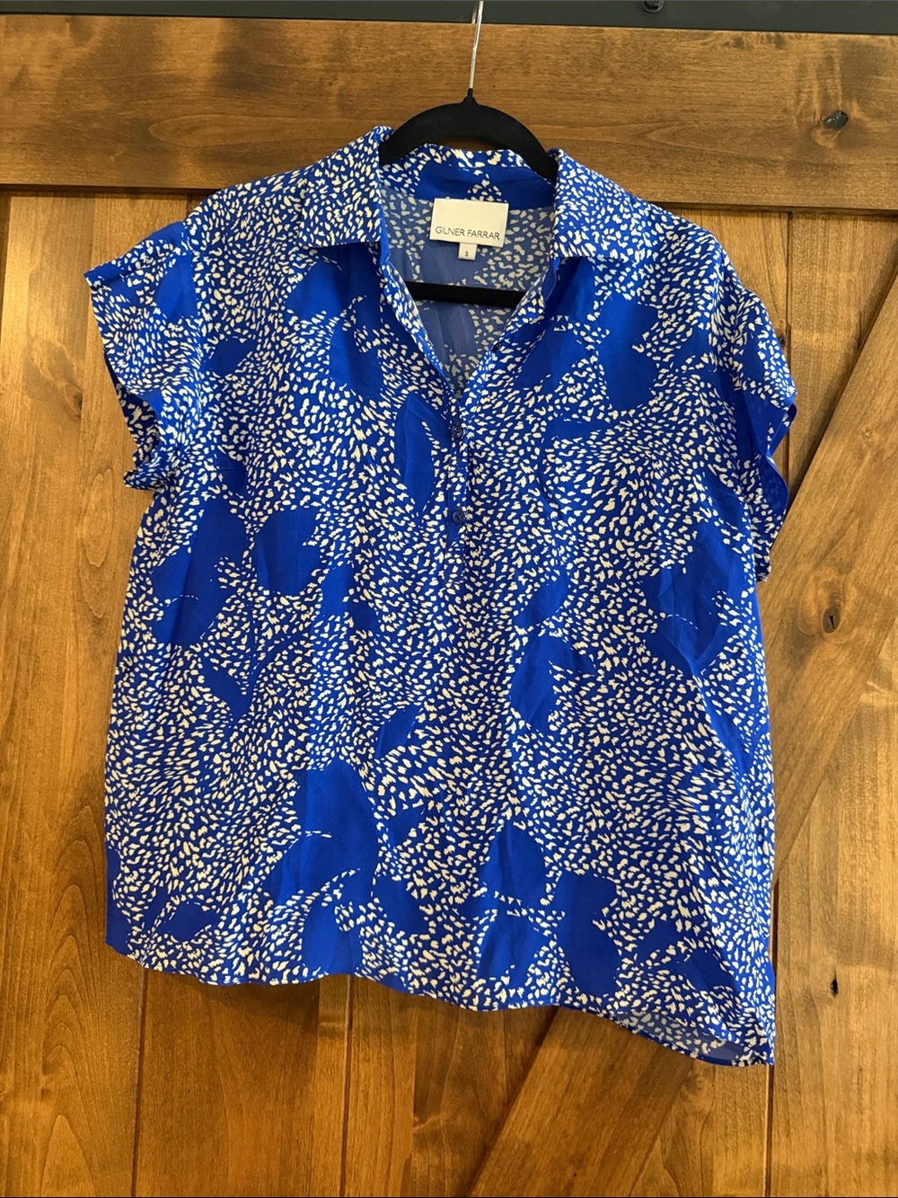 Gilner Farrar  Floral Print Button V-Neck Blouse